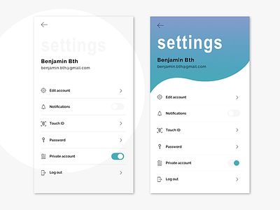 [ Daily UI ] Challenge #007 007 challenge dailyui settings uidesign