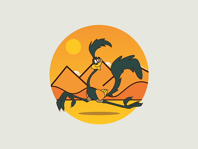 Road Runner Illustration branding illustrated logo illustration illustrator logo logo designer road runner