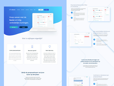 WijKopen Landing Page app blue branding clean dashboard design homepage illustration interface landing page landingpage minimal mobile product typography ui ux web design webdevelopment website