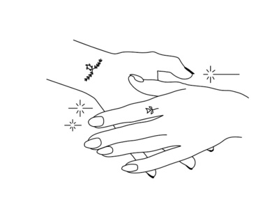 LOVE ALWAYS caring hands illustration love