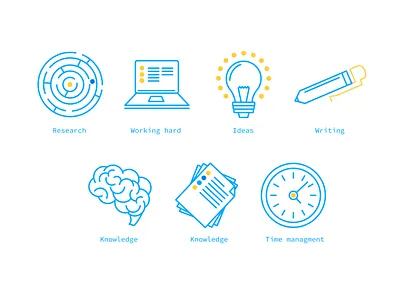 How to Write a Thesis abstract app branding icon identify illustration logo mark science set thesis vector writing