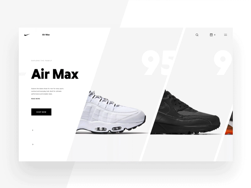 Example of Nike Store Concept – Products slider #2