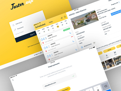 Juster iPad GUI application dashboard design exzeo flat graphics gui illustration ios ipad ipadapp login material simple typography ui userinterface ux