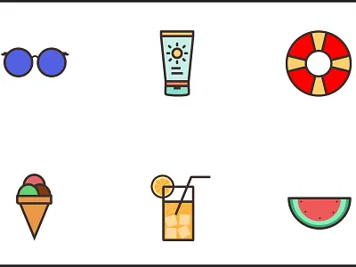 Summer Icon Pack flat icon illustration ui vector