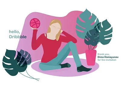 hello, Dribbble adobe illustrator debut first shot hello dribbble illustration minimal ui vector