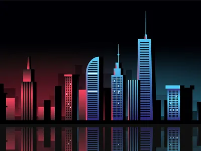 City Illustration black design gradient illustration vector
