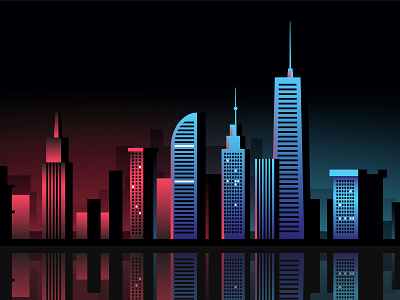 City Illustration black design gradient illustration vector