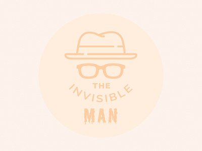 The Invisible Man badge design flat fun halloween hat icon invisible man orange spooky sunglasses