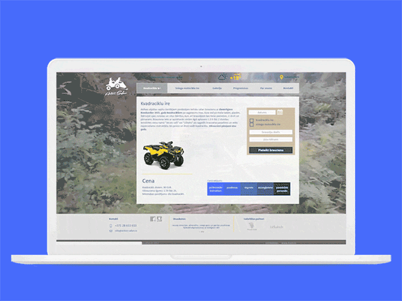 Active Safari Web active booking form branding quadricycles temperature ui web