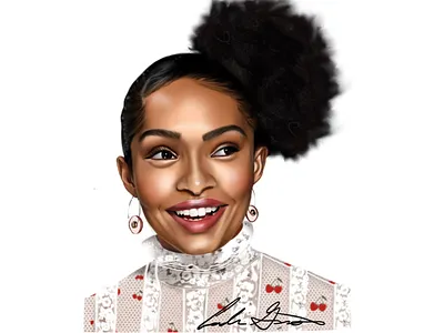 Yara Shahidi Digital Painting apple art digital painting digital portrait drawing hand drawn illustration painting procreate sketch