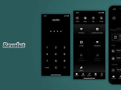 Revolut Dark theme for Metal Users app brand branding concept design designer flat idea identity illustration illustrator ios minimal mobile mockup revolut sketch ui ux vector