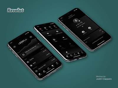Revolut Dark theme for Metal Users app art brand branding clean design flat icon identity illustration illustrator ios minimal mobile mockup ui ux vector web website
