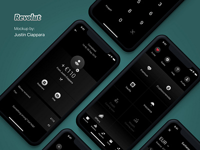 Revolut Dark theme for Metal Users app brand branding design flat icon icons identity illustration illustrator ios minimal mobile mockup typography ui ux vector web website