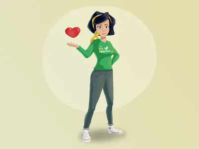 VieHealthy.com Health expert brush character character design girl green health healthy heart illustration web