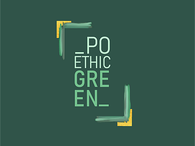 Logo design for Poethic Green branding cosmetics ethic gold graphic design green logo paint brush urban