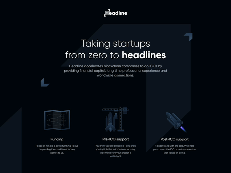 Headline VC animation capital dark illustration landing transition ui vc venture ventures web website