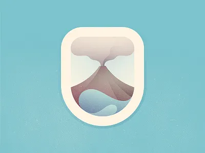 Mountain Badge badge mountain sea volcano yp © yoga perdana