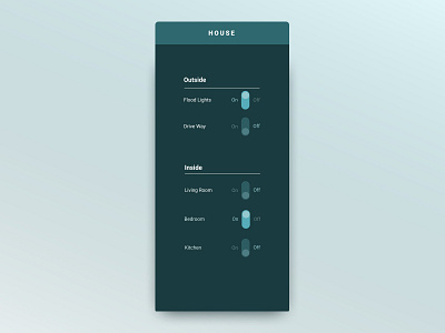 Daily UI #015 (On/Off Switch) blue clean dailyui dark blue minimal onoff switch simple simple design smart home ui ui design