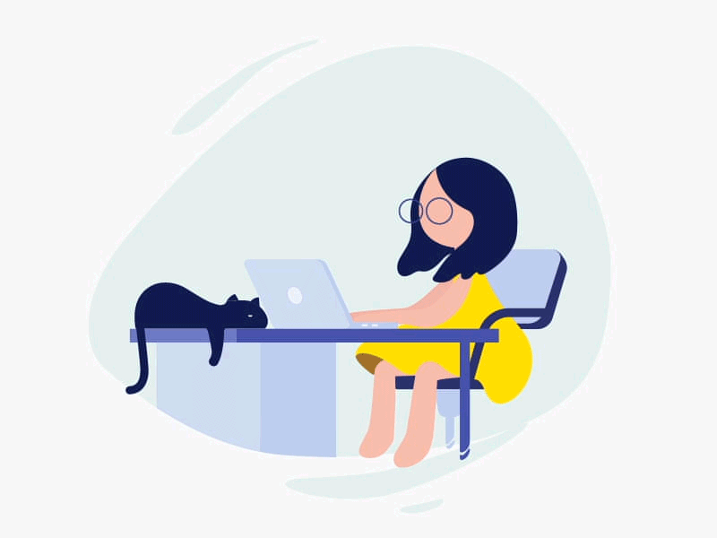 Self portrait #1 animation cat cat illustration design flat illustration minimal portait portfolio self self identity selfportrait ui website