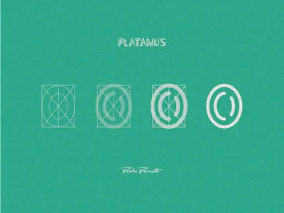 Platanus "0" diagram grid letra logo outline tipografia typography