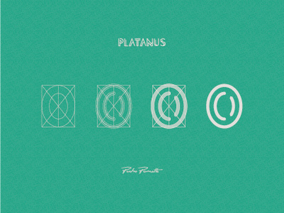 Platanus "0" diagram grid letra logo outline tipografia typography