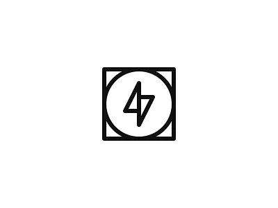 Bolt bolt branding circle lightning logo minimal square vector