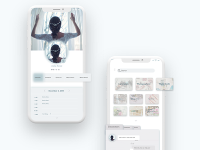 User Profile adobexd app bride dailyui006 design iphone light pastel photo photoshop profile scheduler user wedding white