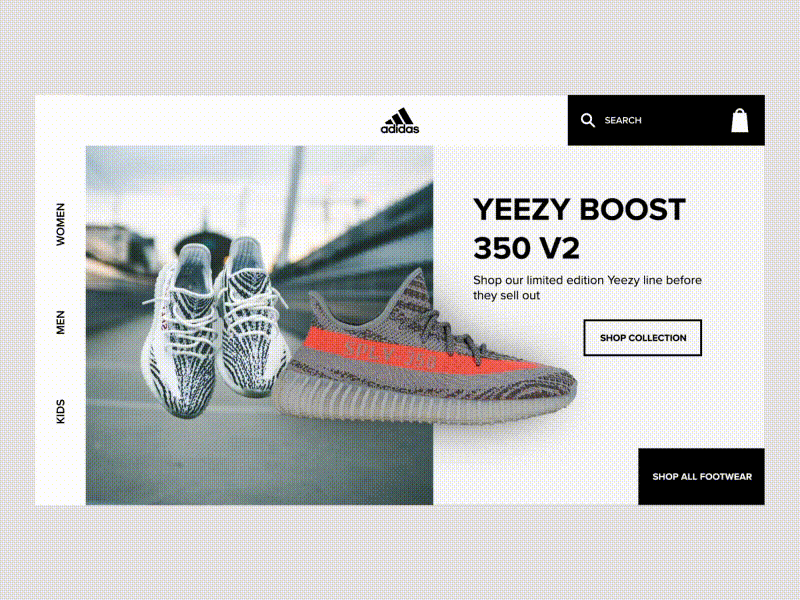 Adidas Store UX Animation animation ecommerce shoes shop transition ux ux design web design website design