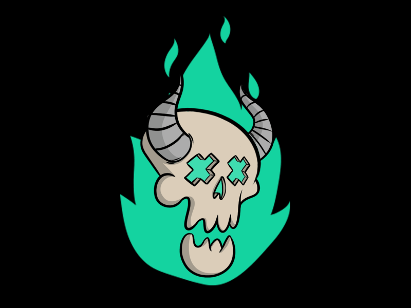 Flaming Skull animation art character design digital gif halloween illustration loop photoshop skull