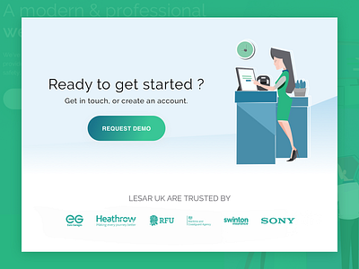 Request Demo Section Layout design illustration minimal ui ux vector web website