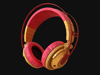 Headphones 3d animation audio design game art game dev headphone indie dev low poly marmoset toolbag maya texturing