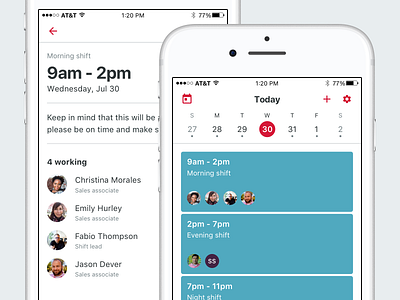 Schedule on Crew app calendar details ios schedule ui ux