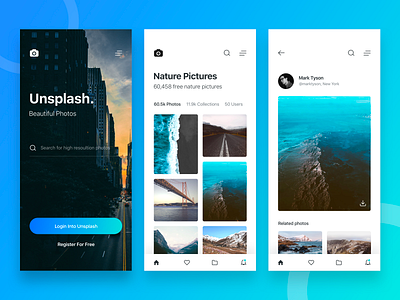 Unsplash Mobile App Concept clean design gallery iphone x mobile app search unsplash mobile app unsplash ui white ui