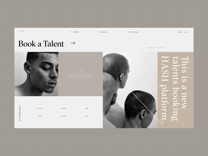 HASH platform homepage animation alternative version anim animation app concept design fashion gif grid homepage interaction interface models motion photo promo typography ui ux web website