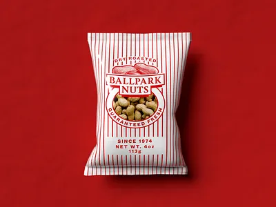 Ballpark Nuts Packaging baseball food nuts packaging sports