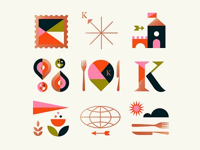 Restaurant Assets assets branding copper foil design food icon identity illustration logo nature restaurant typography vector