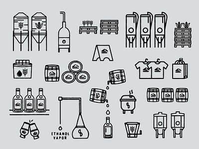 Balcones Distillery Icons distillation distillery icon icon set silo tour whisky