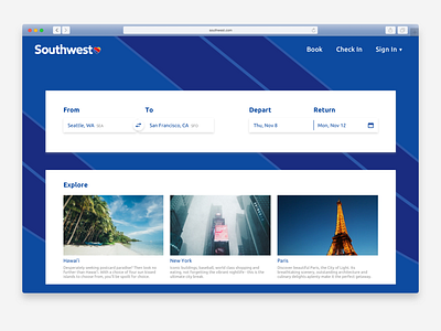 DailyUI 003 - Landing Page airline daily ui dailyui design landing page southwest travel type typography ui ux web website