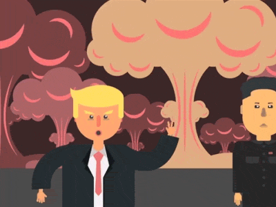 Trump and Kim Jong Un aka (gangam style) design gif kim jong un motion graphic trump