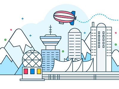 Vancity drawing illustration vector