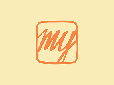 My v2 design handwriting icon lettering logo mark