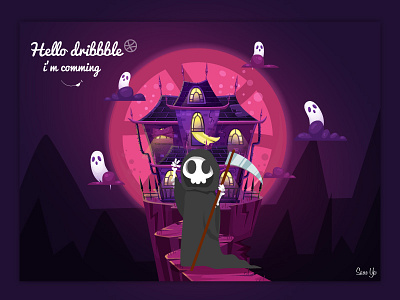 Hello Dribbble ghosts haloween hello dribble skeleton