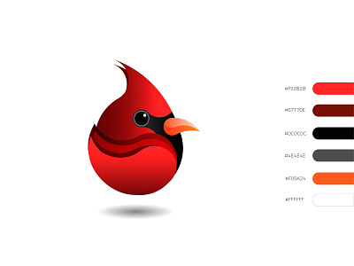 Cardinal bird bird logo colors design flat design full color illustration logo vector