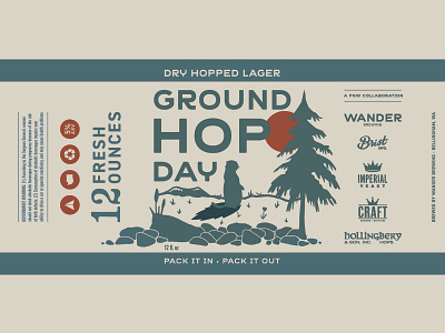 Wander Ground HOP Day Lager beer brewery can collaboration pacific northwest packaging wander washington