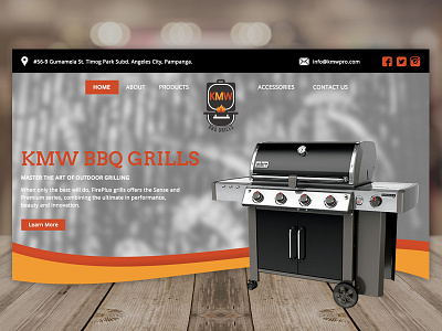 Kmw BBQ Grills adobe photoshop cc bbq design design inspiration ecommerce grill header design hero banner hero image logo mockup product selling slider ui userinterface userinterfacedesign ux webdesign webdevelopment