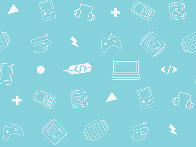Tech Icons hackfsu iconography icons illustration laptop pattern phone shapes tablet tech design technology ux