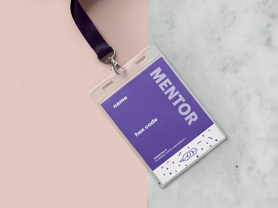HackFSU Mentor Badge badge design florida state university hackfsu illustration lanyard layout marble mentor name print ux