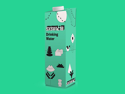 SXSW - Sustainable Box Water Concept 2018 branded concept design graphic mockup reusable sustainable sxsw water