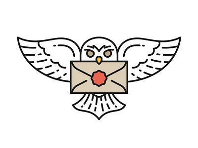 Hogwarts Acceptance Letter acceptance envelope fan art harry potter hedwig hogwarts letter line art owl post simplified wax seal