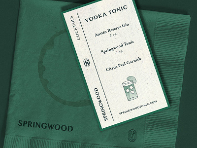 Recipe & Napkin mockup napkin tonic